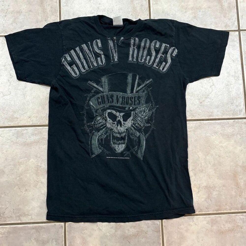 Vintage 2006 Guns N Roses Top Hat Skull T Shirt Black Band Tee Bay Island Large